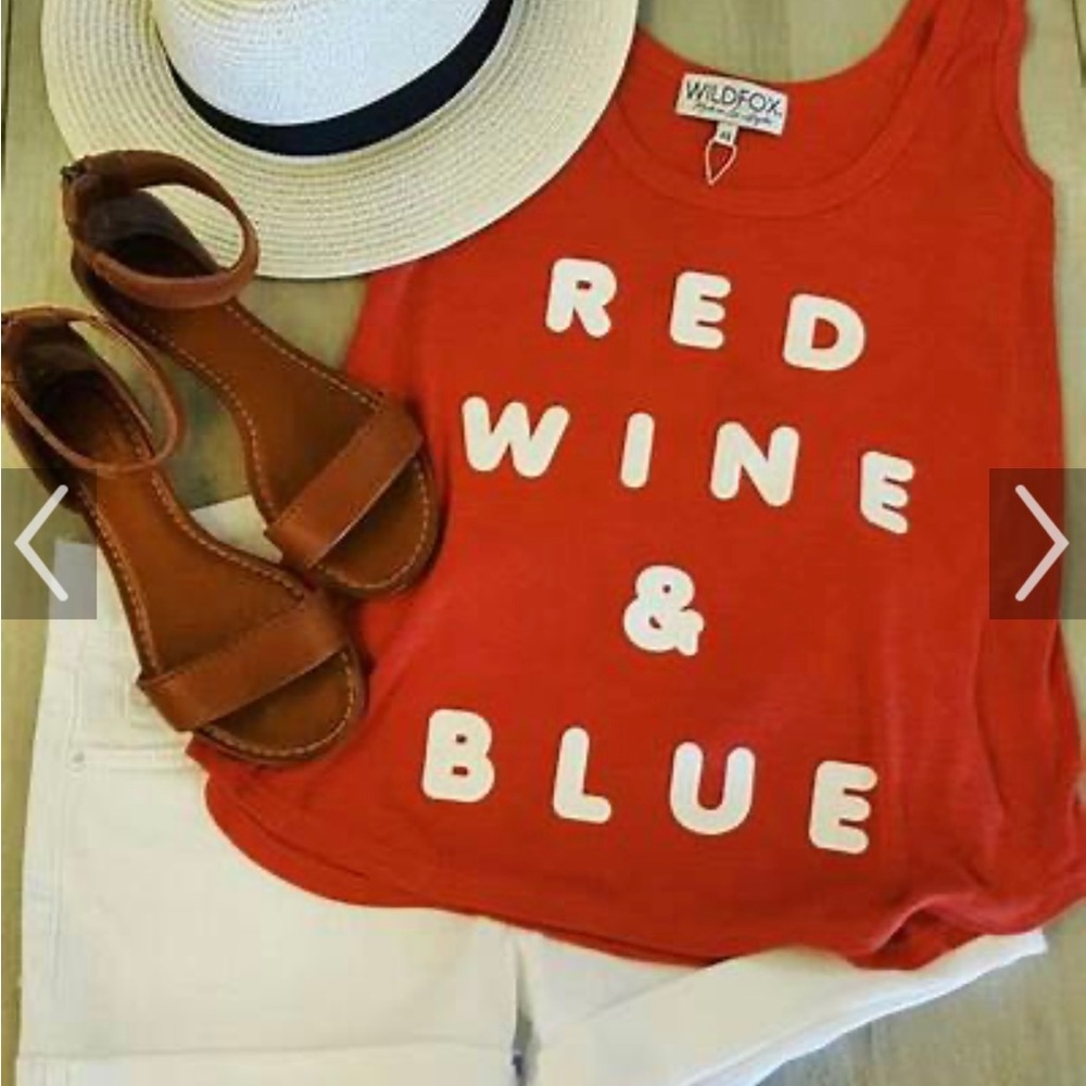 Wildfox Red Wine and blue Tank Top!